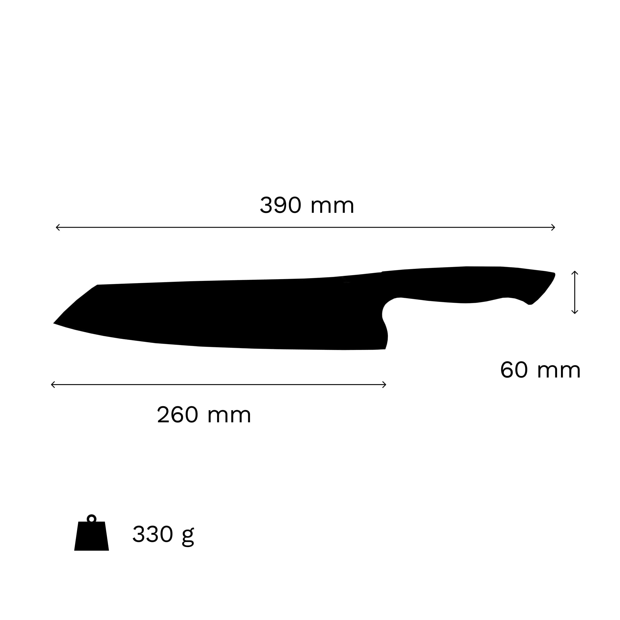 Iconic Tools Küchenmesser Durabilis Groß – Hochwertige Klinge und Griff aus stabilisierter Mooreiche